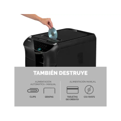 Destructora de documentos fellowes 450c capacidad de corte 450 hojas destruye grapas clips tarjetas y cd 68