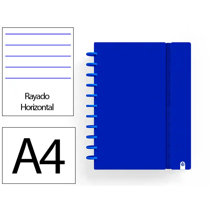 Cuaderno ingeniox foam a4 80h rayado horizontal azul oscuro