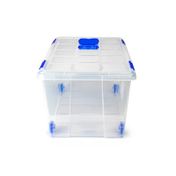 Contenedor plastico plasticforte n 7 transparente con tapa 61l 73x41x32 cm