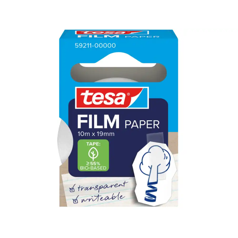 Cinta adhesiva tesa papel transparente 10 mt x 19 mm