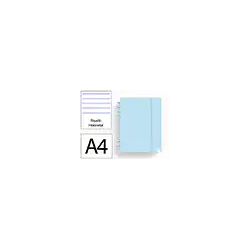 Cuaderno ingeniox foam a4 80h rayado horizontal azul pastel