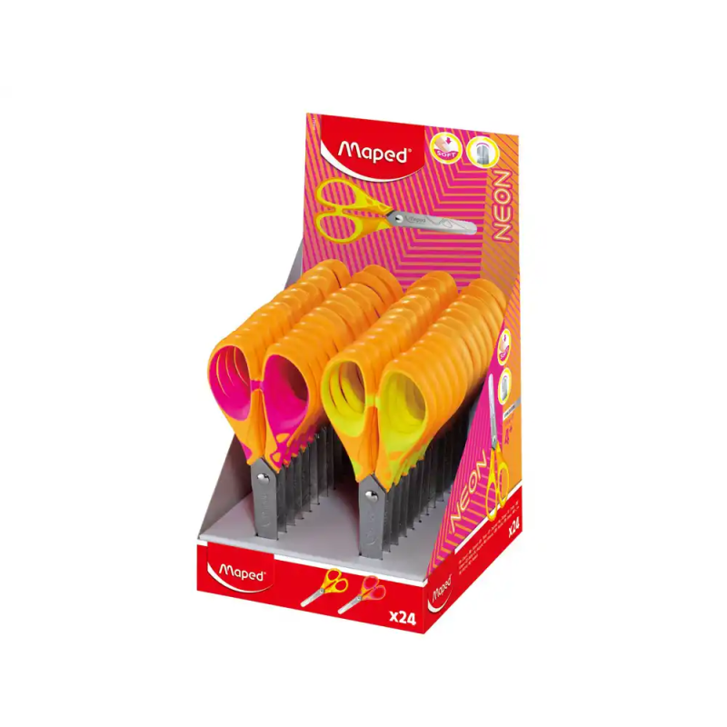 Tijera escolar maped essentials soft neon 13 cm