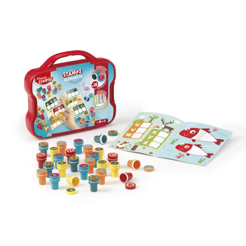 Juego maped creativ textur art sello letras maletin de 26 unidades