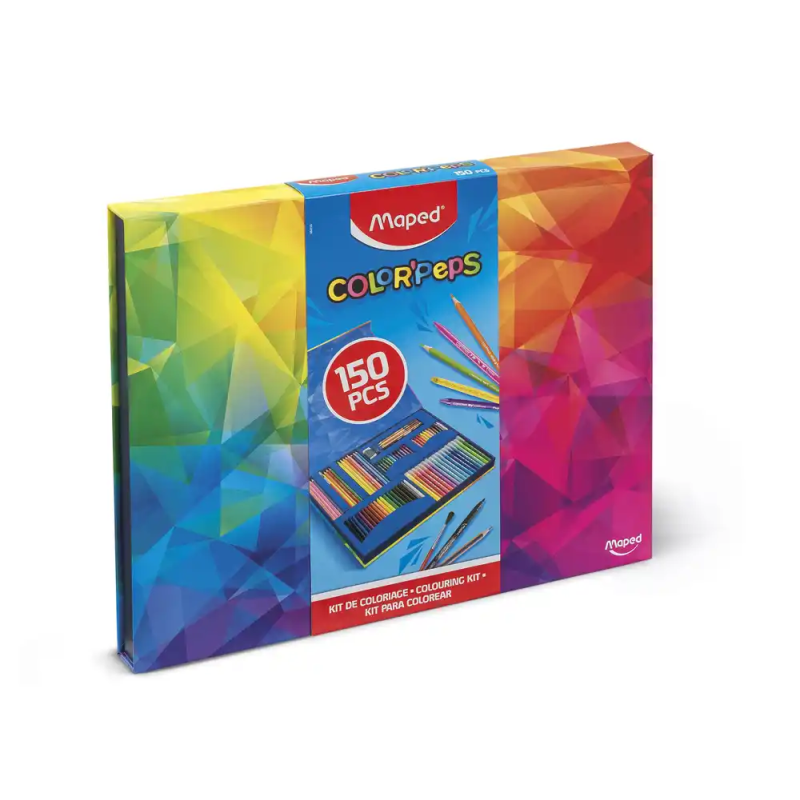 Estuche pintura maped color peps kit de 150 piezas surtidas