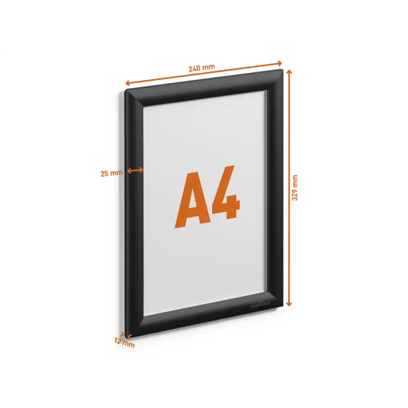 Marco porta anuncios durable din a4 marco aluminio color negro