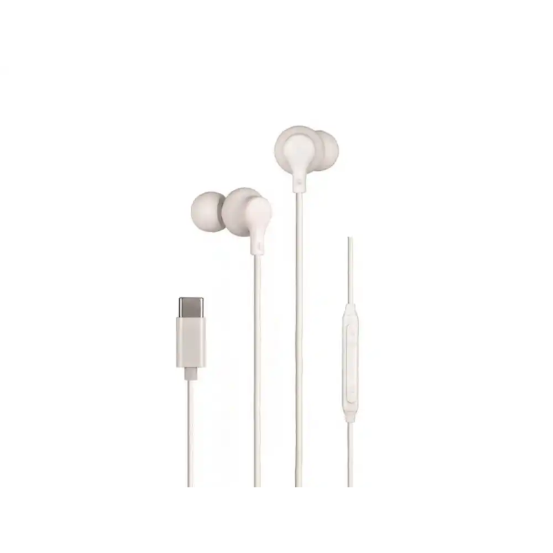 Auricular daewo in-ear con microfono usb tipo-c color blanco