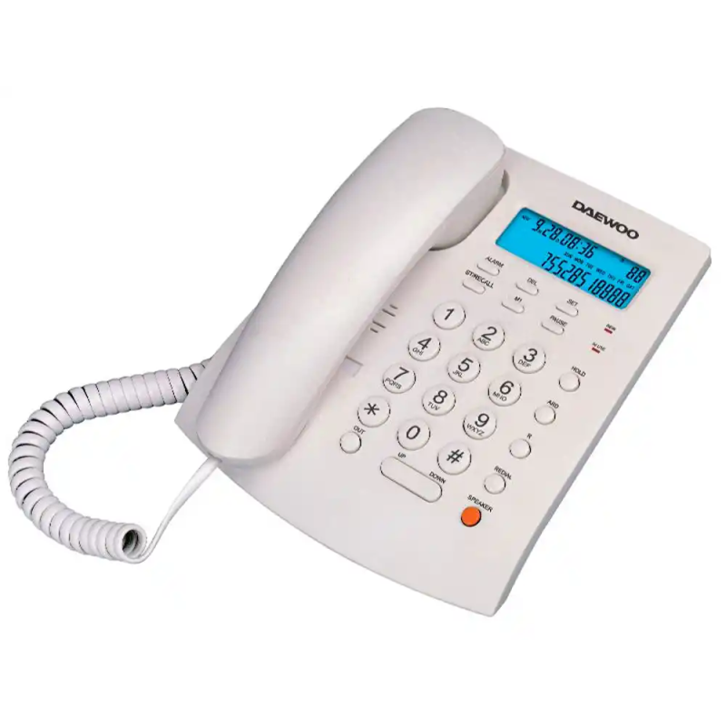 Telefono daewoo sobremesa pantalla retroiluminada manos libres color blanco