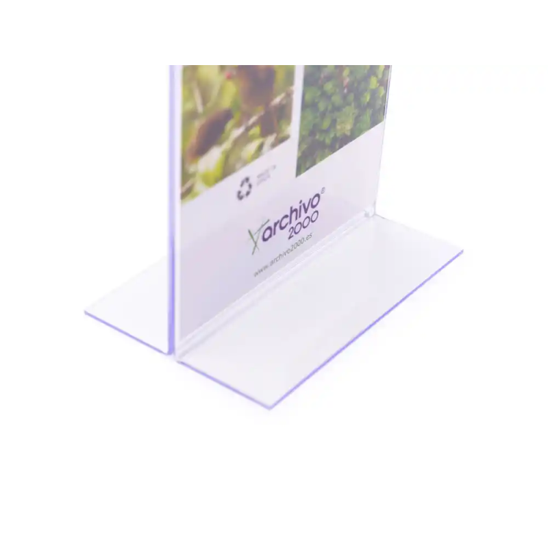Expositor sobremesa archivo 2000 con forma t poliestireno transparente din a3 horizontal 100x420x305 mm