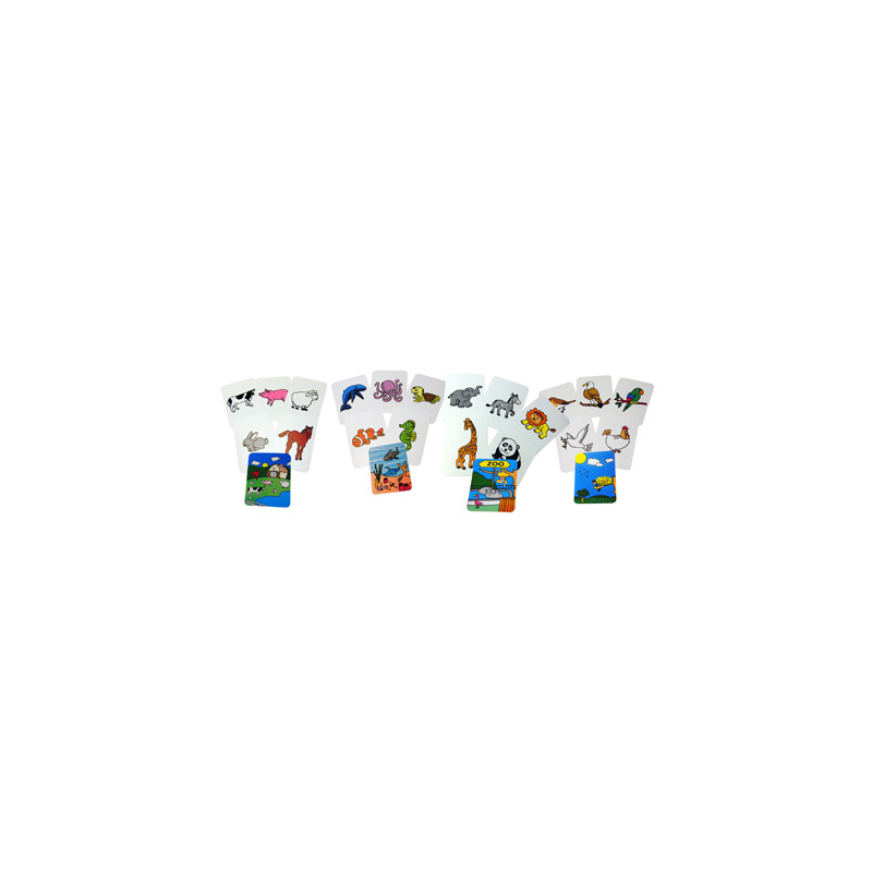 Juego tarjetas henbea animales plastico flexible 12x8.5 cm set 24 unidades