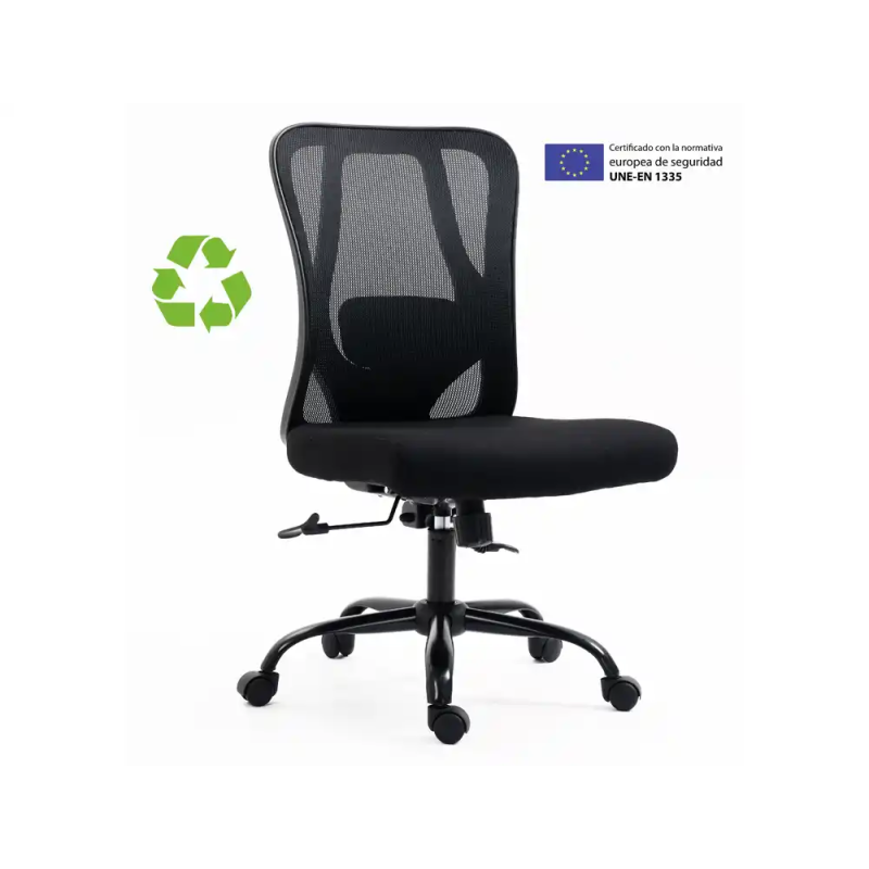 Silla de oficina archivo 2000 eiruga asiento tela respaldo malla regulable en altura mecanismo sincronizado negro