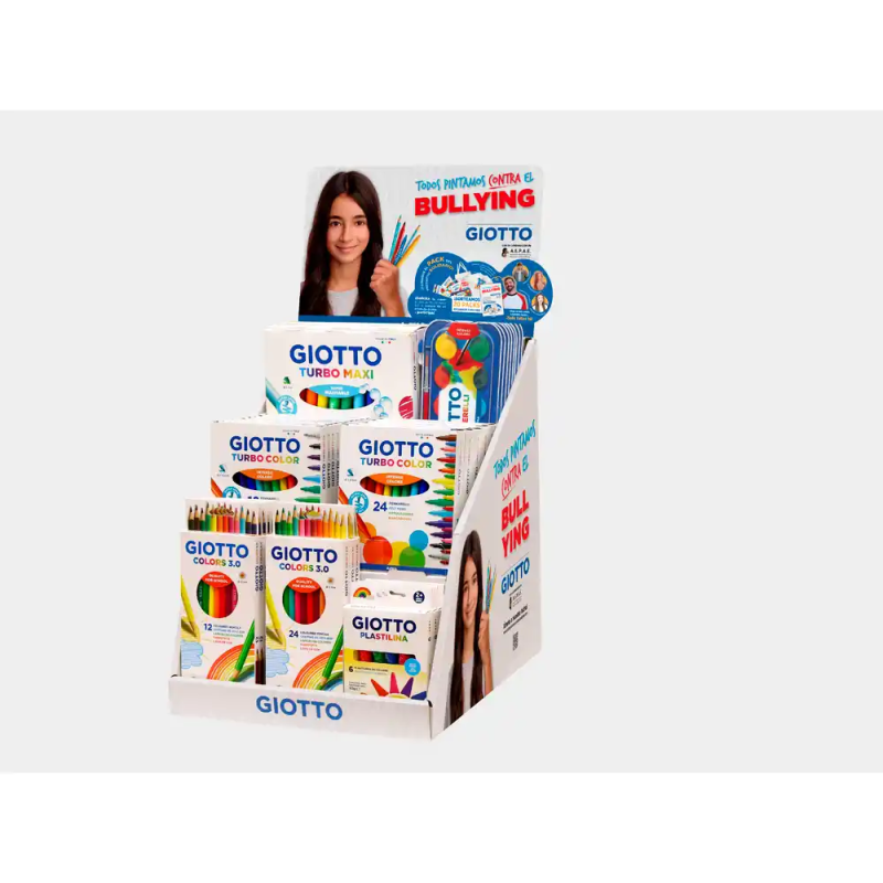 Expositor sobremesa giotto campaña todos pintamos contra el bullying 2025