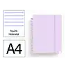 Cuaderno ingeniox foam a4 80h rayado horizontal malva pastel