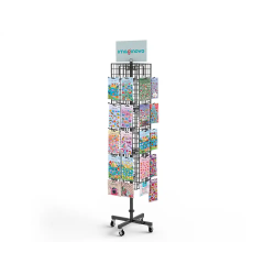 Pegatinas imaginovo expositor metalico giratorio con 40 ganchos ajustables surtido cerrado 630 uds 1874x532x532