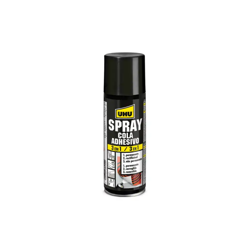 Pegamento uhu spray adhesivo 3 en 1 permanente bote de 200 ml