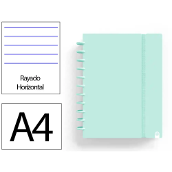 Cuaderno ingeniox foam a4 80h rayado horizontal menta pastel