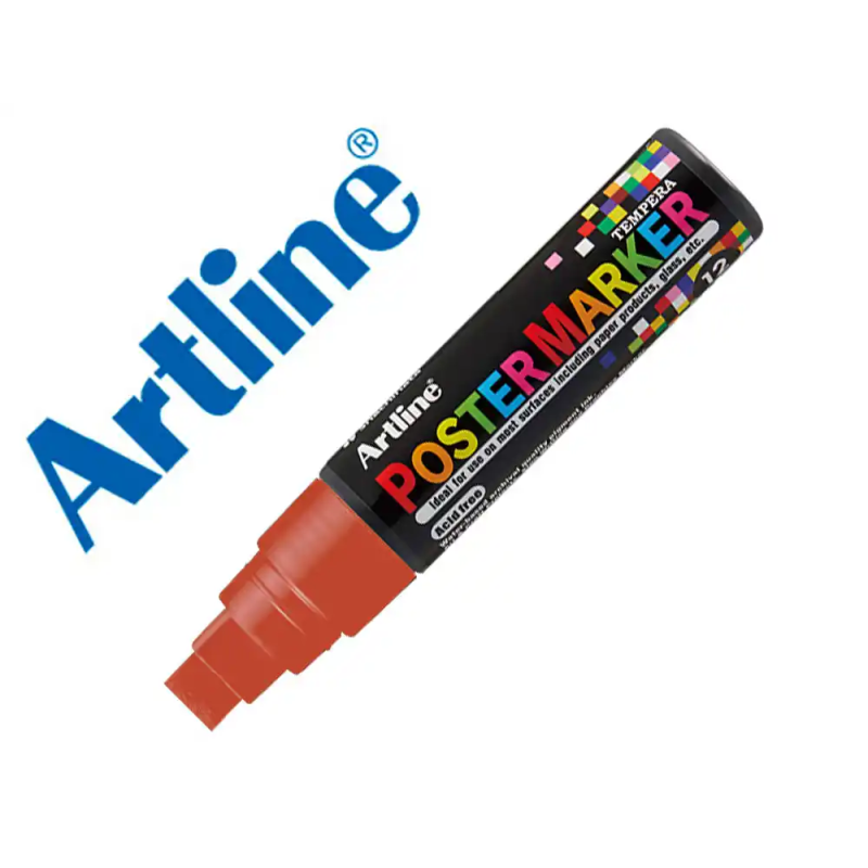 Rotulador artline poster marker epp-12 punta rectangular 12 mm color marron