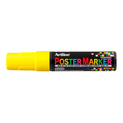 Rotulador artline poster marker epp-12 punta rectangular 12 mm color amarillo fluor
