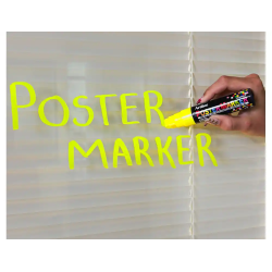 Rotulador artline poster marker epp-12 punta rectangular 12 mm color amarillo fluor