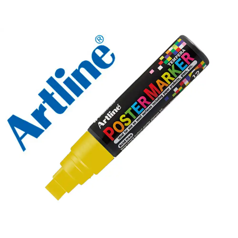 Rotulador artline poster marker epp-12 punta rectangular 12 mm color amarillo