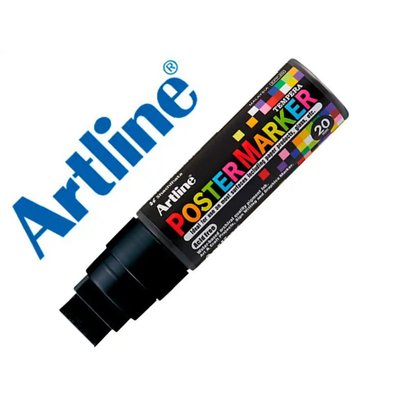Rotulador artline poster marker epp-20 punta rectangular 20 mm color negro
