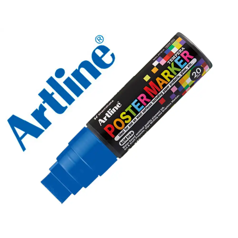 Rotulador artline poster marker epp-20 punta rectangular 20 mm color azul