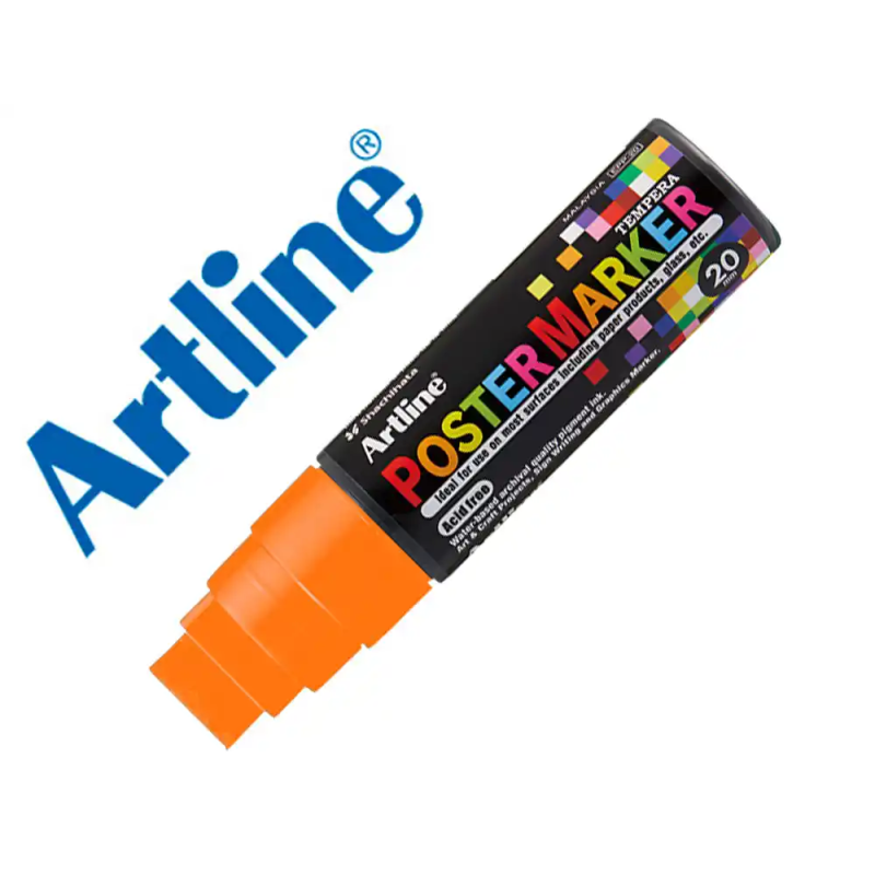 Rotulador artline poster marker epp-20 punta rectangular 20 mm color naranja fluor