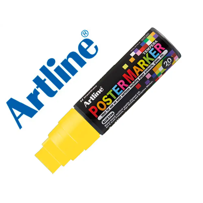 Rotulador artline poster marker epp-20 punta rectangular 20 mm color amarillo fluor