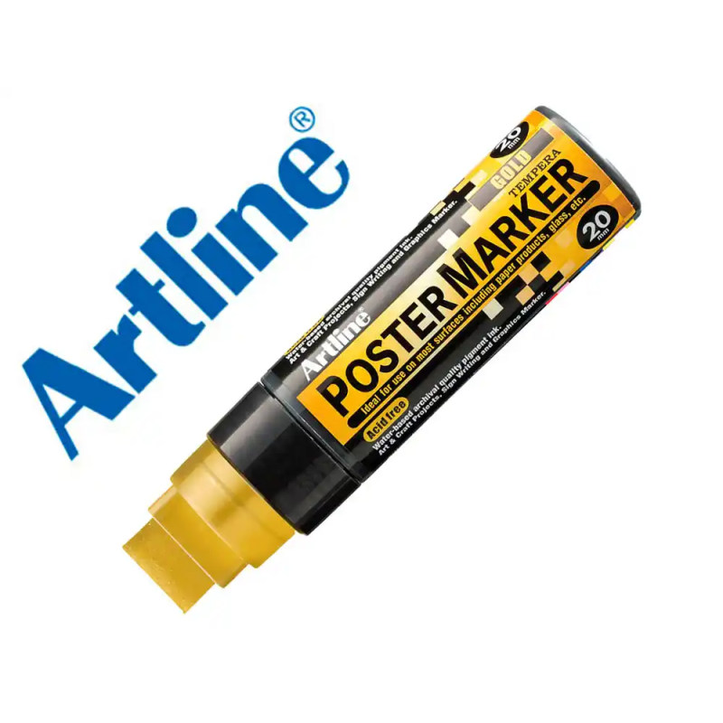 Rotulador artline poster marker epp-20 punta rectangular 20 mm color oro