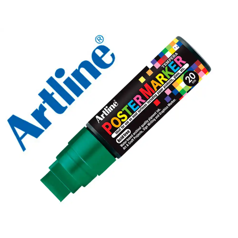 Rotulador artline poster marker epp-20 punta rectangular 20 mm color verde