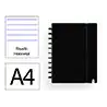 Cuaderno ingeniox foam a4 80h rayado horizontal negro