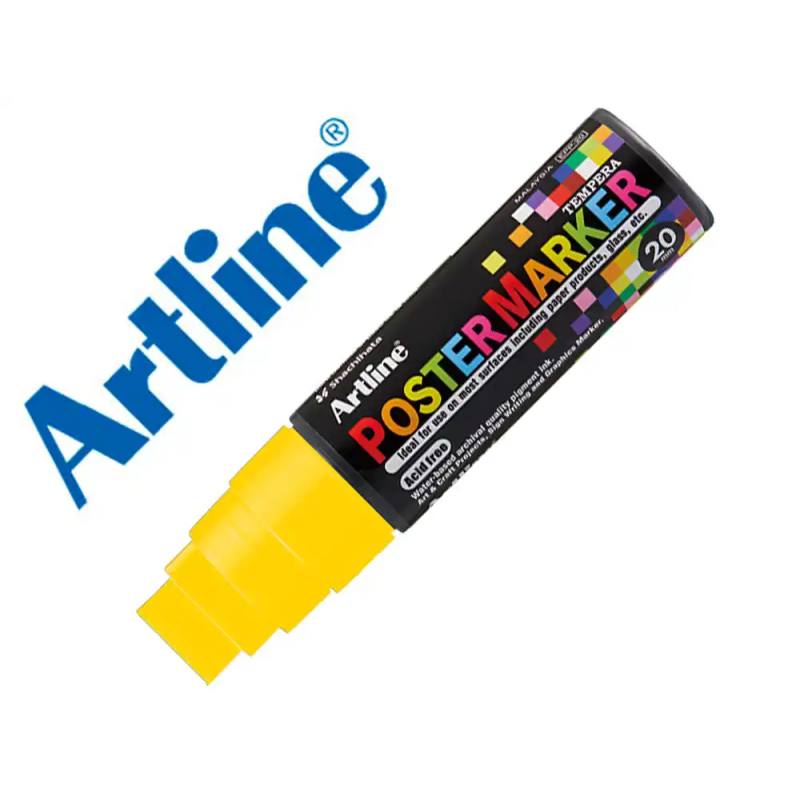 Rotulador artline poster marker epp-20 punta rectangular 20 mm color amarillo