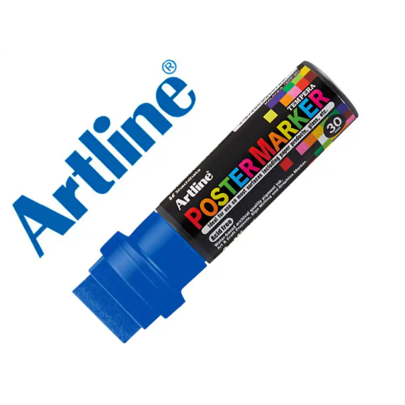 Rotulador artline poster marker epp-30 punta rectangular 30 mm color azul