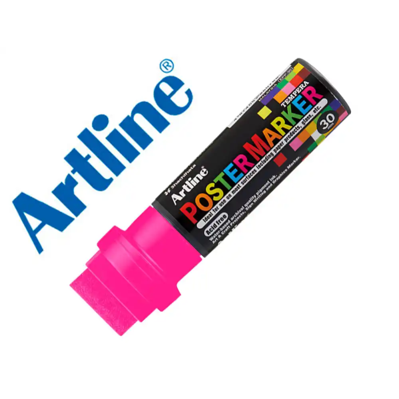 Rotulador artline poster marker epp-30 punta rectangular 30 mm color rosa fluor