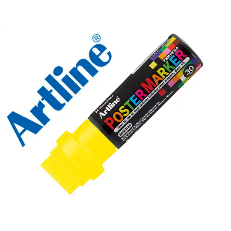 Rotulador artline poster marker epp-30 punta rectangular 30 mm color amarillo fluor