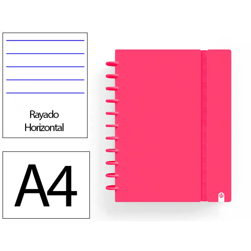 Cuaderno ingeniox foam a4 80h rayado horizontal rojo