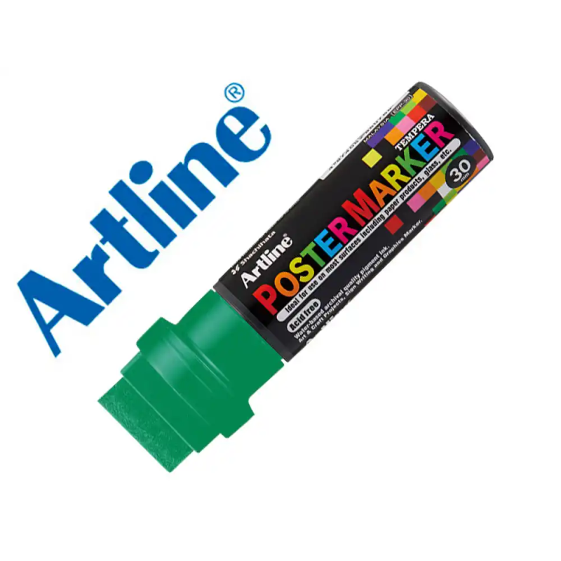 Rotulador artline poster marker epp-30 punta rectangular 30 mm color verde