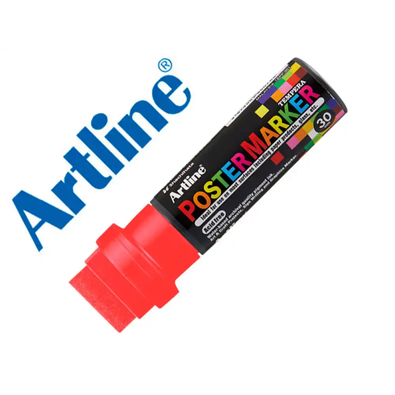 Rotulador artline poster marker epp-30 punta rectangular 30 mm color rojo