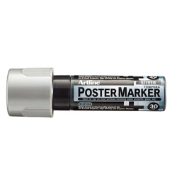 Rotulador artline poster marker epp-30 punta rectangular 30 mm color plata