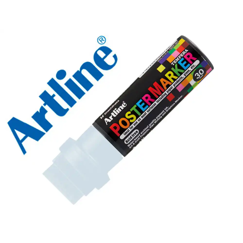 Rotulador artline poster marker epp-30 punta rectangular 30 mm color blanco