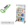 Expositor liderpapel metalico para productos de manualidades con 373 unidades surtidas 40 ganchos y 3 bandejas