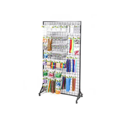 Expositor liderpapel metalico para productos de manualidades con 373 unidades surtidas 40 ganchos y 3 bandejas