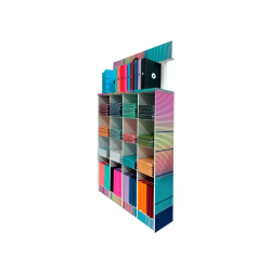 Expositor de suelo antartik carton cuadernos y carpetas 169 unidades colores surtidos 30x150x115 cm