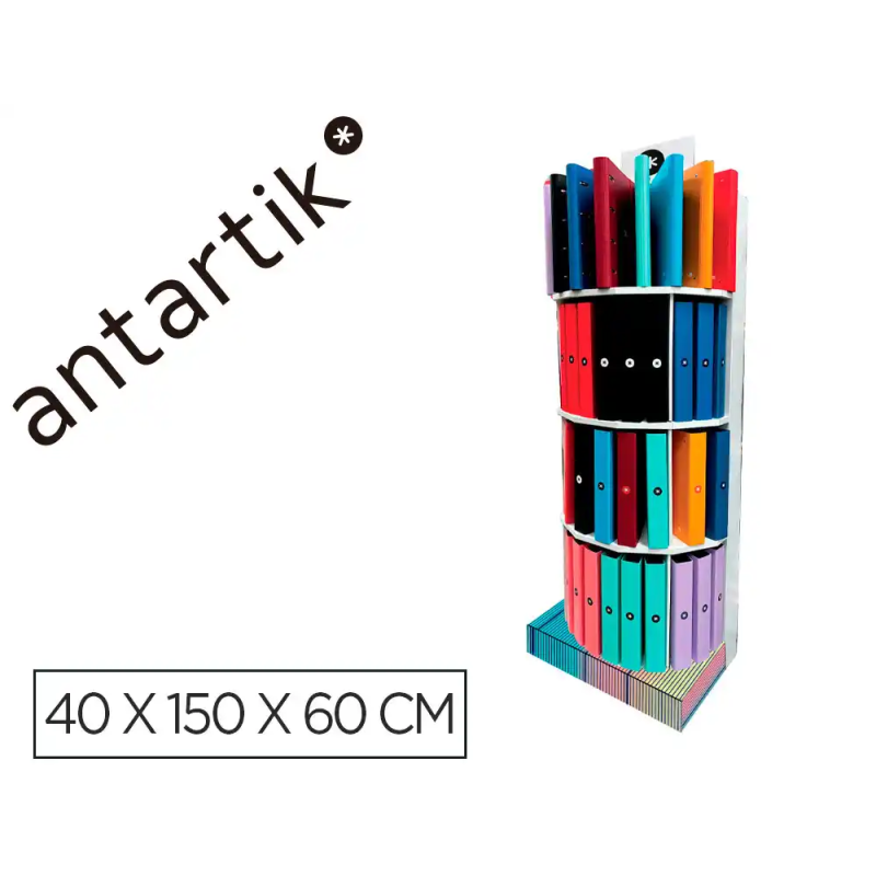 Carpeta antartik expositor de suelo carton con 80 unidades surtidas 40x150x60 cm