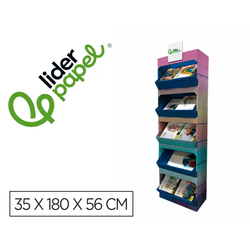 Bloc trabajos manuales liderpapel expositor de suelo carton con 160 unidades surtidas 35x180x56 cm