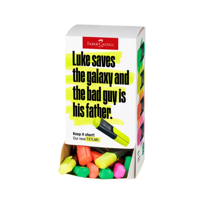 Rotulador faber castell neon txtlnr fluorescente expositor de 60 unidades colores surtidos