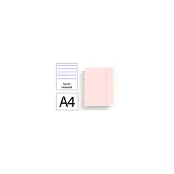 Cuaderno ingeniox foam a4 80h rayado horizontal rosa pastel