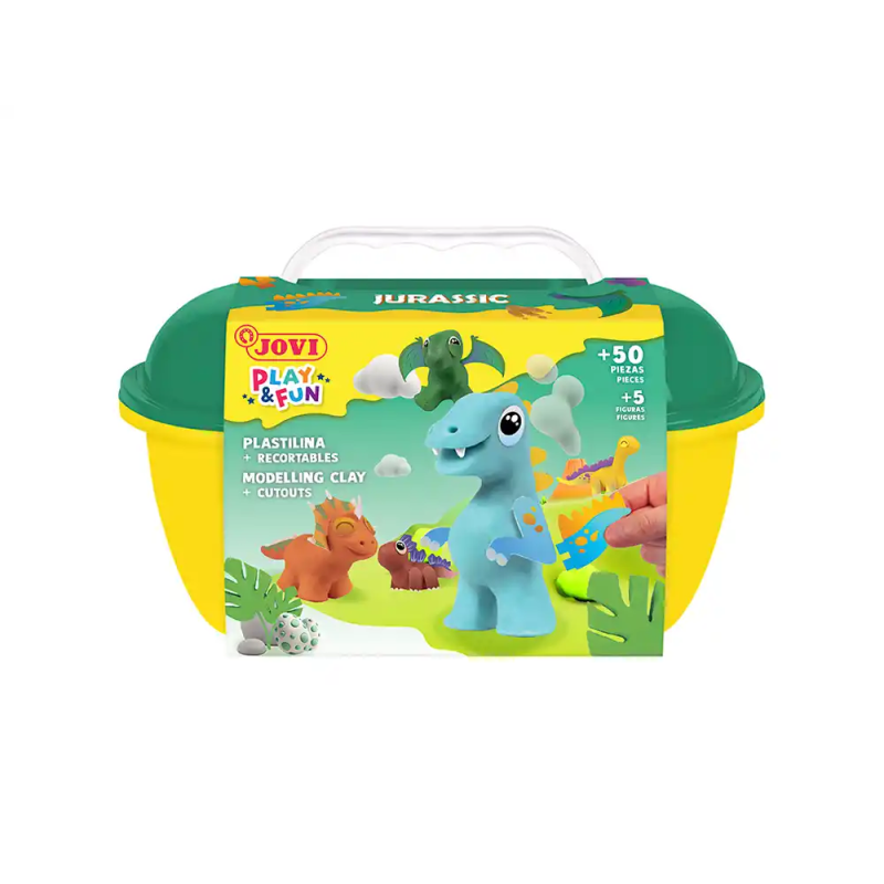 Juego jovi play&fun plastilina cofre jurassic