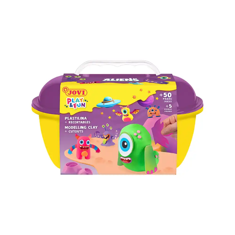 Juego jovi play&fun plastilina cofre aliens