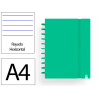 Cuaderno ingeniox foam a4 80h rayado horizontal verde