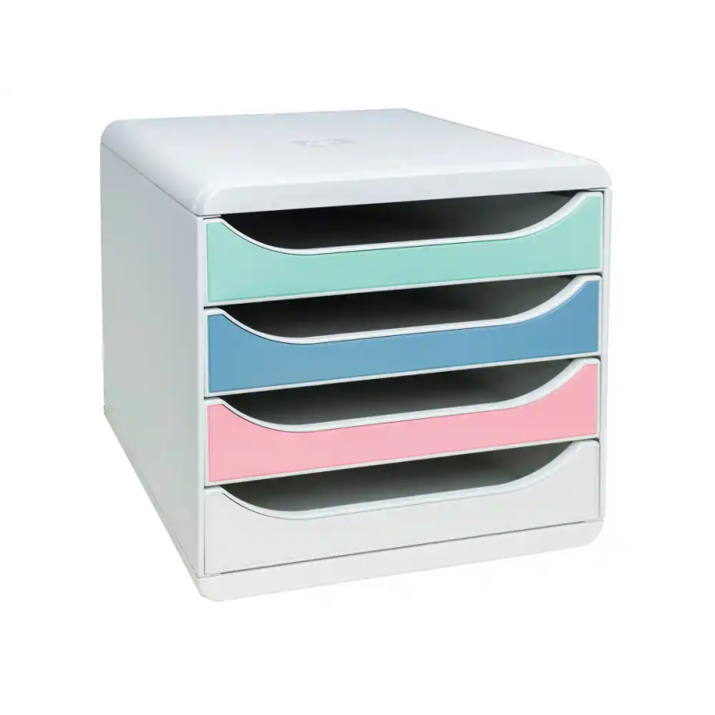 Fichero cajones de sobremesa exacompta autentik din a4+ plastico reciclado 4 cajones colores surtidos